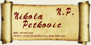 Nikola Petković vizit kartica